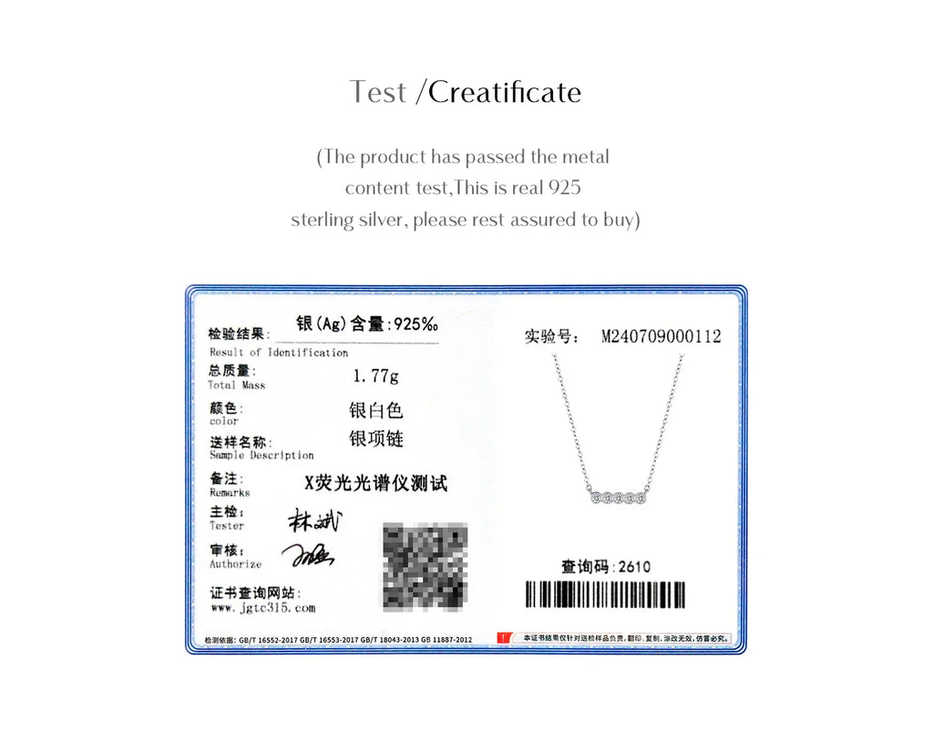 D Color Moissanite 925 Sterling Silver Stackable Pendant Necklaces Lab Diamond Link Chain Jewelry For Women Luxury Gift