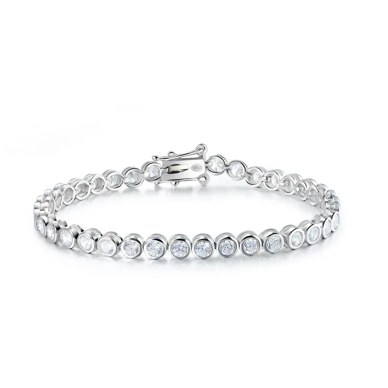 2mm Moissanite Bubble Tennis Bracelet For Women S925 Silver Sparkling Wedding Bracelet Can Pass Diamond Test Fine Jewelry
