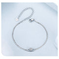 925 Sterling Silver Sparkling Heart Double Layer Bracelet for Women Adjustable Lock Chain Bracelet Fine Jewelry Gift