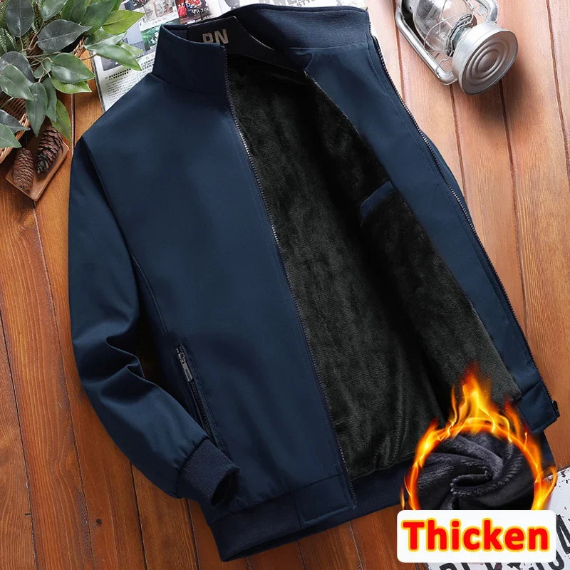 Thick Warm Autumn Winter Jackets for Men Business Office Dress Coat Casual Men's Winter Jacket Solid Color Luxury Outerwear Man