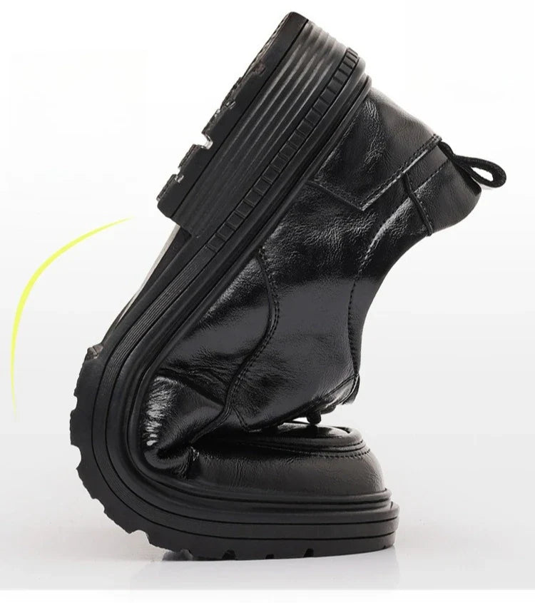 2026 Spring Autumn New Dress Shoes for Men Lace Designer Fashion Leather Shoes Male Black Business Casual Platform Shoe Man