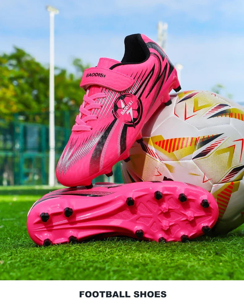 Youth Kids Professional Soccer Cleats Football Boots Non Slip Breathable Lightweight Training Shoes Boys Girls Match Sneakers