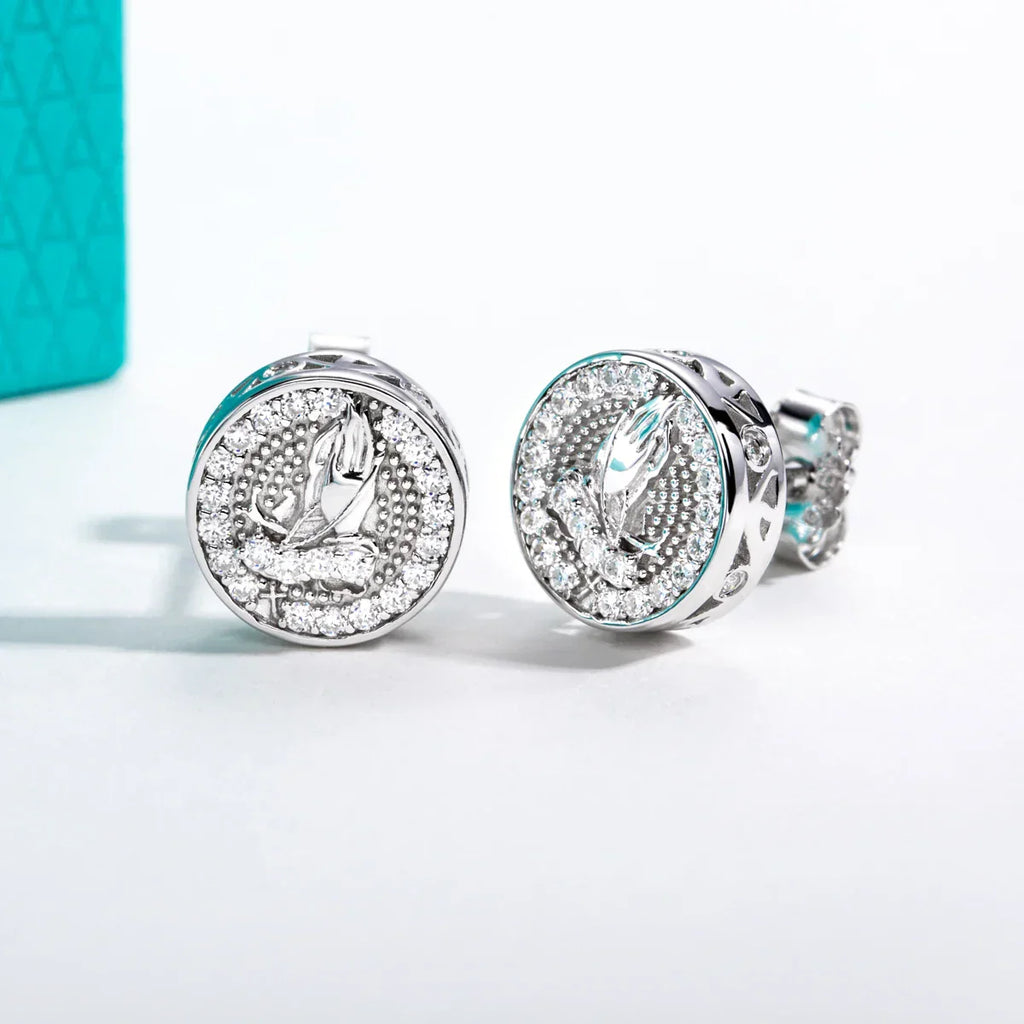 0.29cttw Moissanite Iced Out Stud Earrings 925 Sterling Silver Earring New Age Dope Hip Hop Jewelry for Men And Women