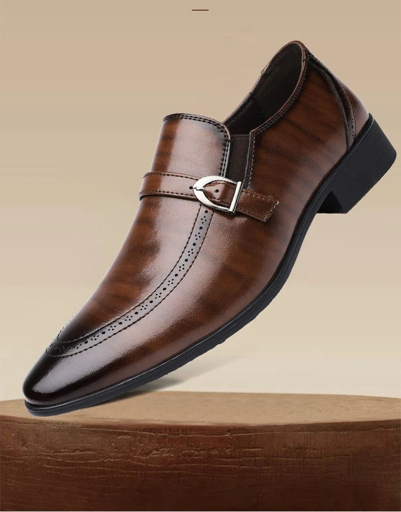 Spring Autumn New Pointed Leather Shoes for Men Solid Color Business Casual Shoes Male Fashion Designer Dress Shoe Man