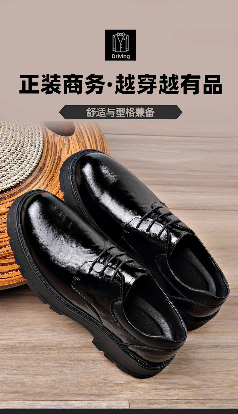 Men Comfortable Leather Work Shoes for Long Standing
