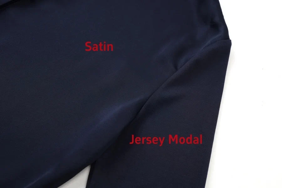 2025 light matte satin dress + Jersey modal sleeve super comfortable woman dress