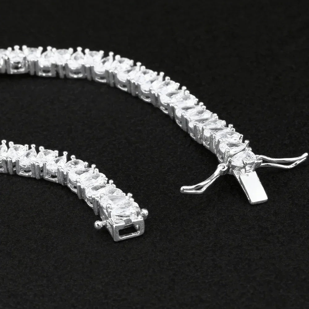 3*5mm Pear Cut Moissanite Tennis Bracelet S925 Silver Waterdrop Lab Diamond Bracelet For Women Man Party Fine Jewelry