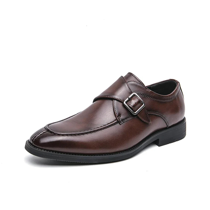 Men's business casual leather shoes cowhide retro round head British leather shoes men's leather big head men's shoes tide