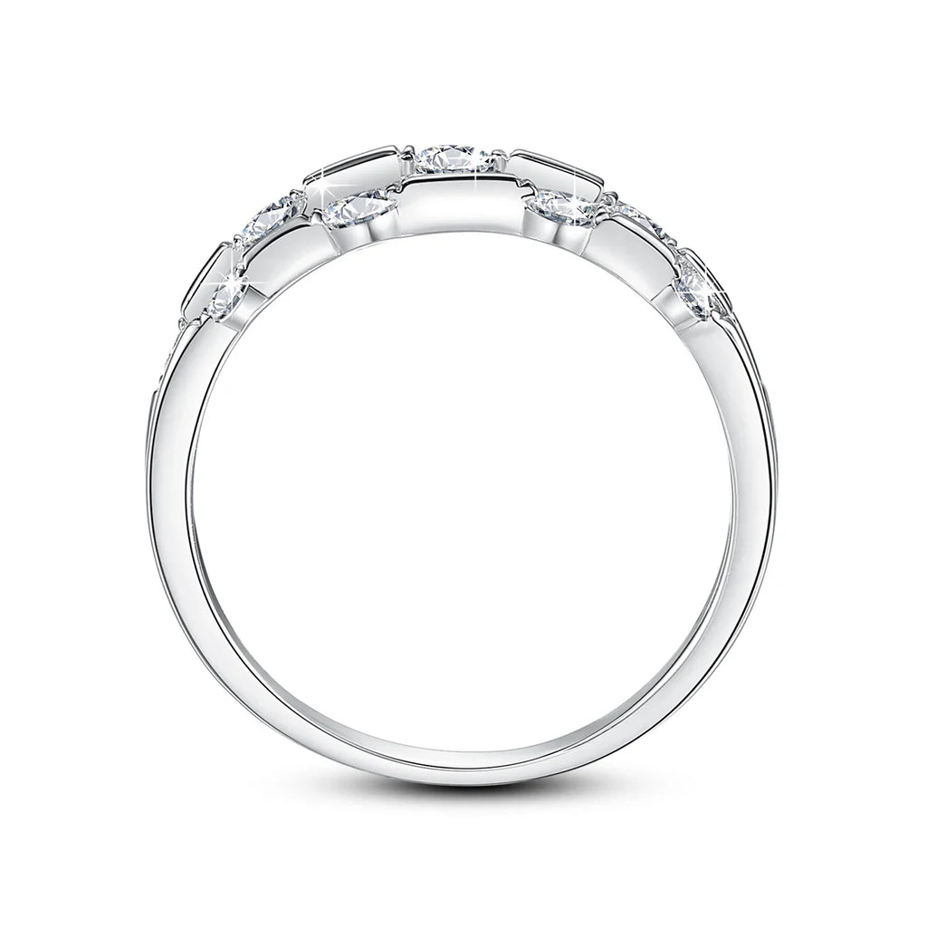 Trending Wedding Band Moissanite Ring With Certificate Genuine Silver 925 Enagement Jewel Gift For Women Positive Stones