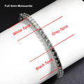 GRA Certified 3/4/5mm Full Black Moissanite Tennis Bracelet for Women Men 925 Silver Plated 18K Rose Gold Link Bracelets