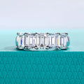 0.6ct 3cttw Emerald Cut Moissanite Wedding Band Ring 925 Sterling Silver D Color Moissanites Promise Ring for Women