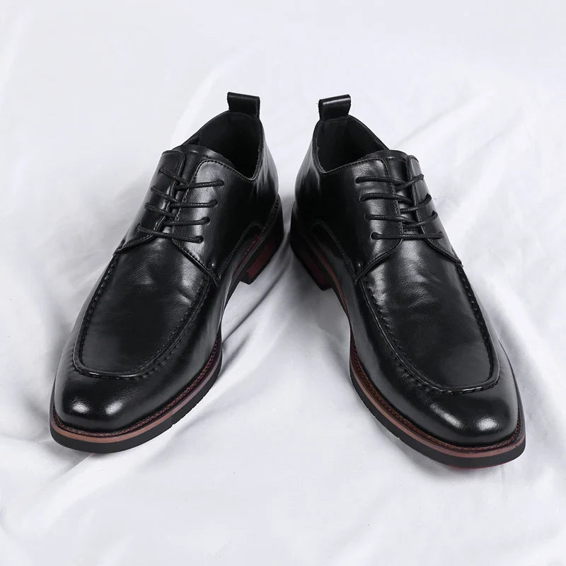 Italian Design Men's Oxford Business Shoes Formal Casual Leather Laces Lace-Up Anti-slip Flat Designer Shoes Comfy Walking Shoes