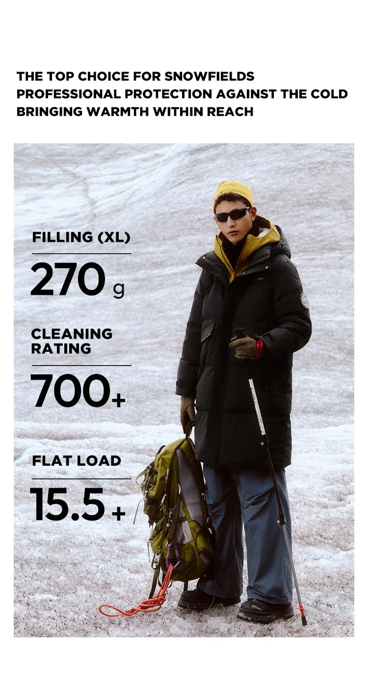 Down Jacket Men Long Length 2026 New Winter Outerwear Waterproof and Warm Outdoor Travel Outerwear