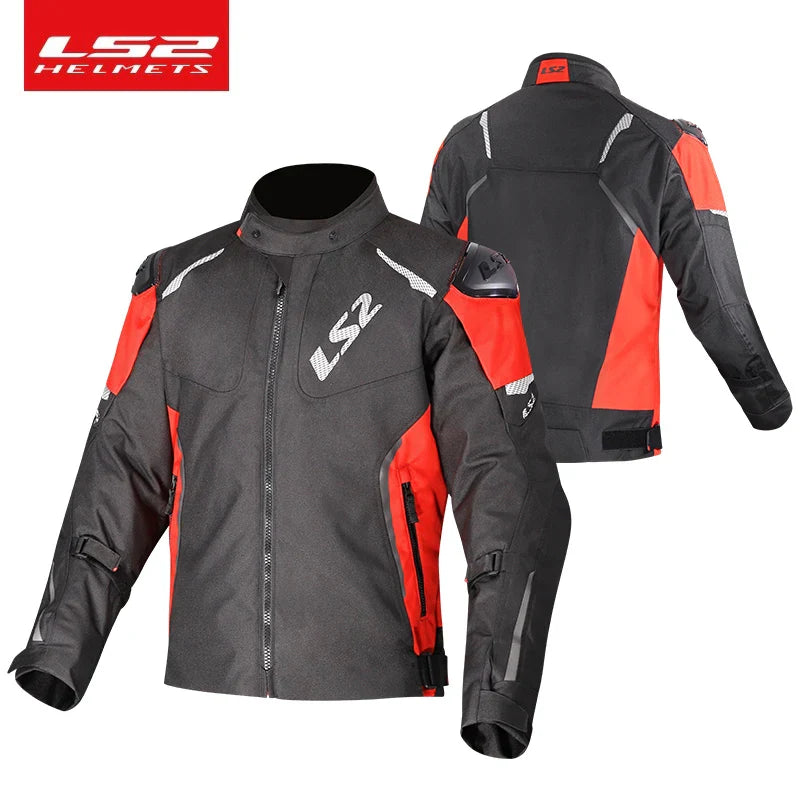 Original LS2 Motorcycle Jacket LS2 ZOOM Winter Warm Waterproof Motorbike Jacket Men Women Breathable CE Anti-fall Off-Road Coat