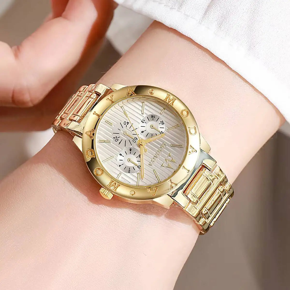 Luxury Stainless Steel Strap Women Watches Fashion Analog Quartz Wristwatches Reloj Mujer
