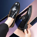 Dark Brown Pointed Toe Social Shoe for Men New Low Price Leather Casual Gentleman Luxury Designer Elegant Office Dress Shoes Man