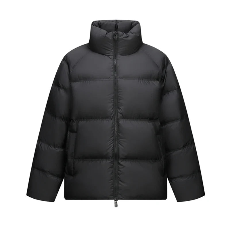 Down Jacket Men 2026 Winter New Thickened Short Coat Three-Proof Thermal Puffer Coat Couple Top Trendy Down Jacket