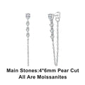 1cttw Pear Moissanite Drop Earrings 925 Sterling Silver D Color Lab Created Diamond Dangle Earrings For Women Jewelry