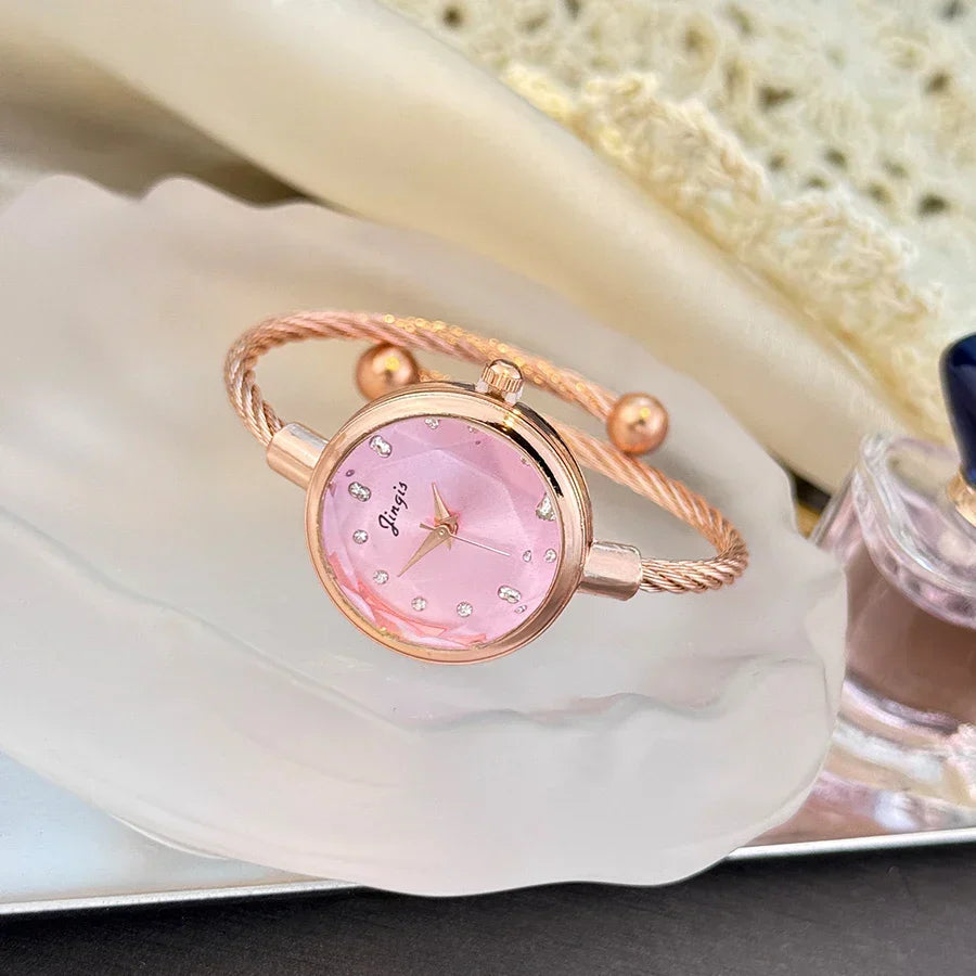 New Gradient Fresh Style Starry Sky Sunset Color Ladies Watch Student Fashion Bracelet Open Quartz Wristwatch