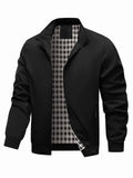 Plus-Size Jackets, Trendy Men's College-Style Jackets, Fashionable Plus-Size Men's Casual Outerwear for Spring and Autumn