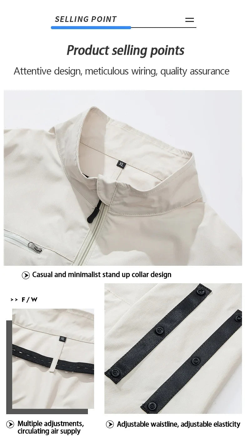 Smart Air Conditioned Jacket with Four Hole Fan Clothing Men's Outdoor Fishing Sun Protection Uniform Labor Protection Workwear