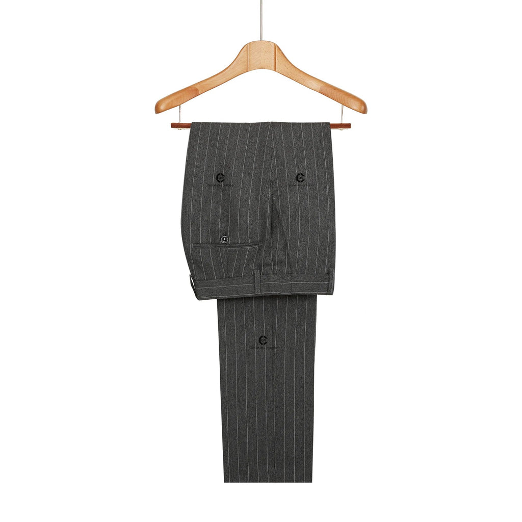 2024 New Double-Breasted Stripe Suits for Men Slim Fit 2 Piece Set Blazer Pants Office Smart Casual Wedding