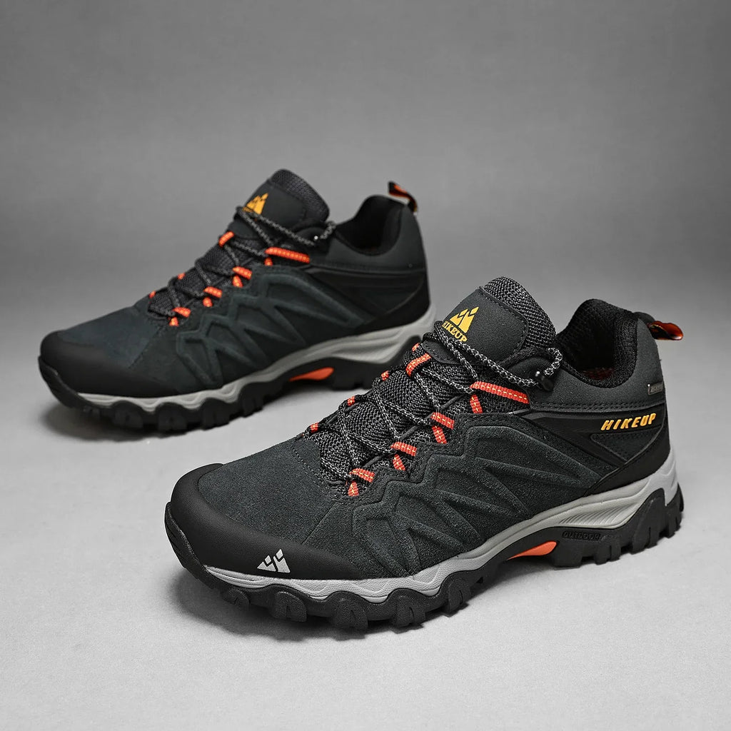 High Quality Leather Hiking Shoes Durable Outdoor Sport Men Trekking Leather Shoes Lace-Up Climbing Hunting Sneakers