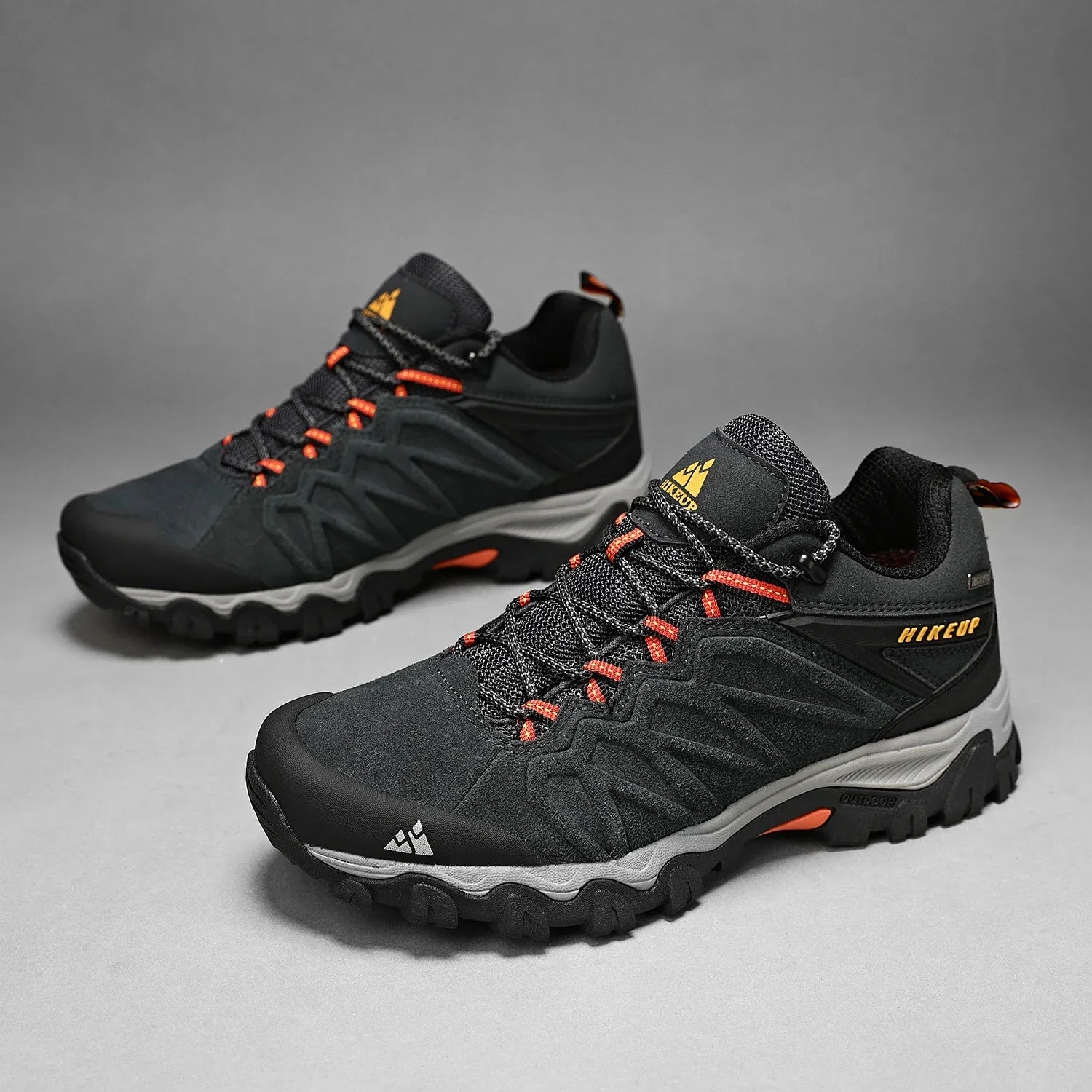 High Quality Leather Hiking Shoes Durable Outdoor Sport Men Trekking Leather Shoes Lace-Up Climbing Hunting Sneakers