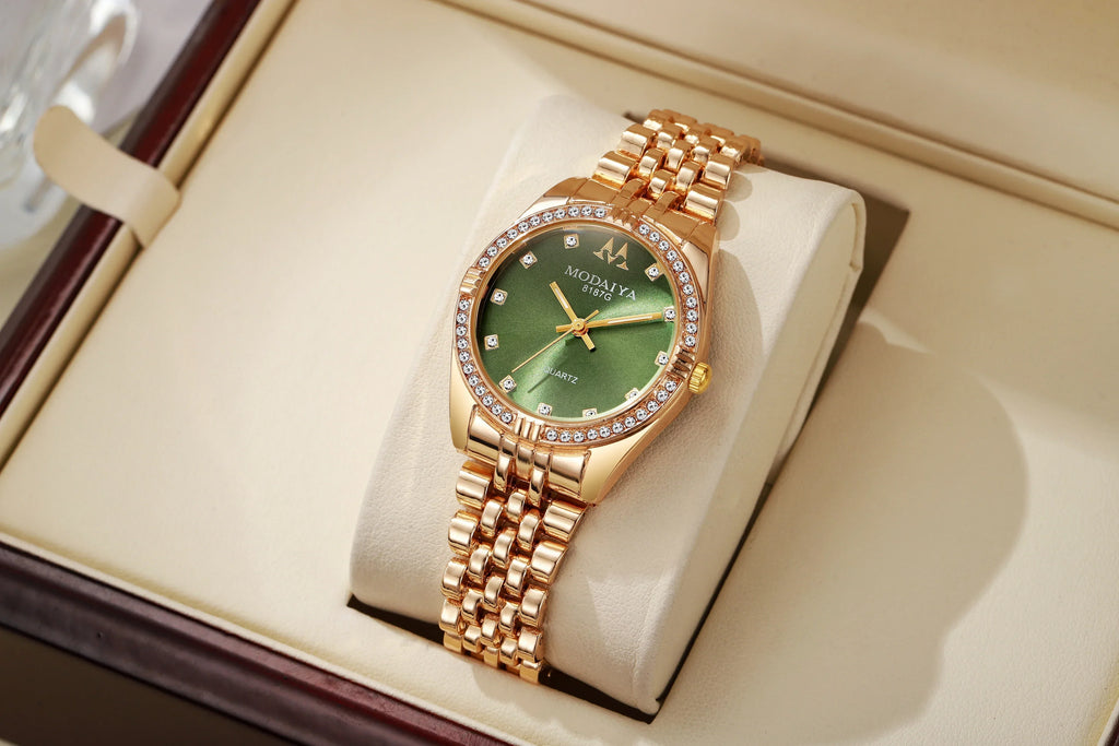 Women Watches Luxurious Quartz Sparkling Rhinestone Dial Dress Wristwatches for Ladies Relogio Feminino
