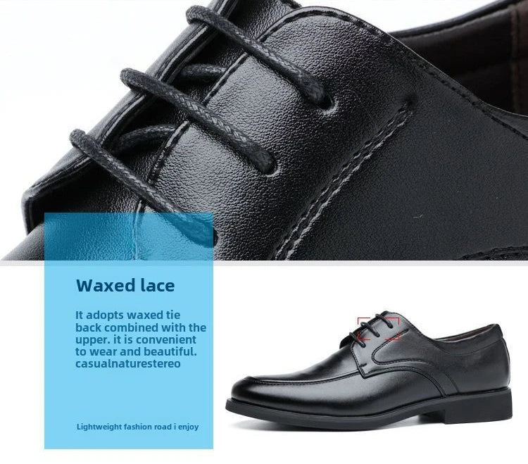 Office Men's Leather Derby Shoes Flat Black Male Casual Shoe Lace Up New in Promotion Adults Fashion 2025 Classic Original Trend