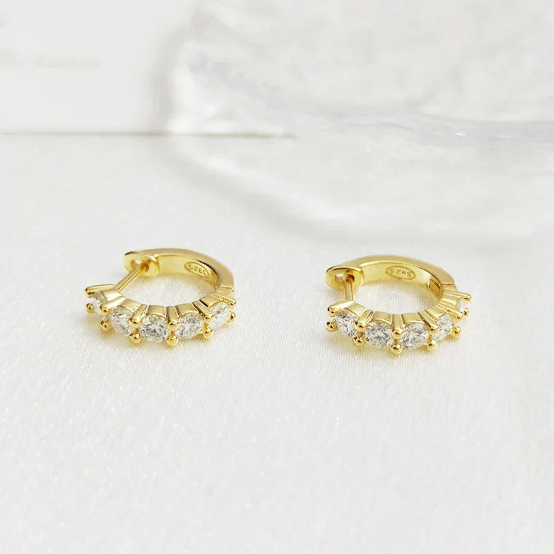 3mm D Color Moissanite Earrings 925 Sterling Silver Plated White Gold Hoop Earring for Women Wedding Party Fine Jewelry