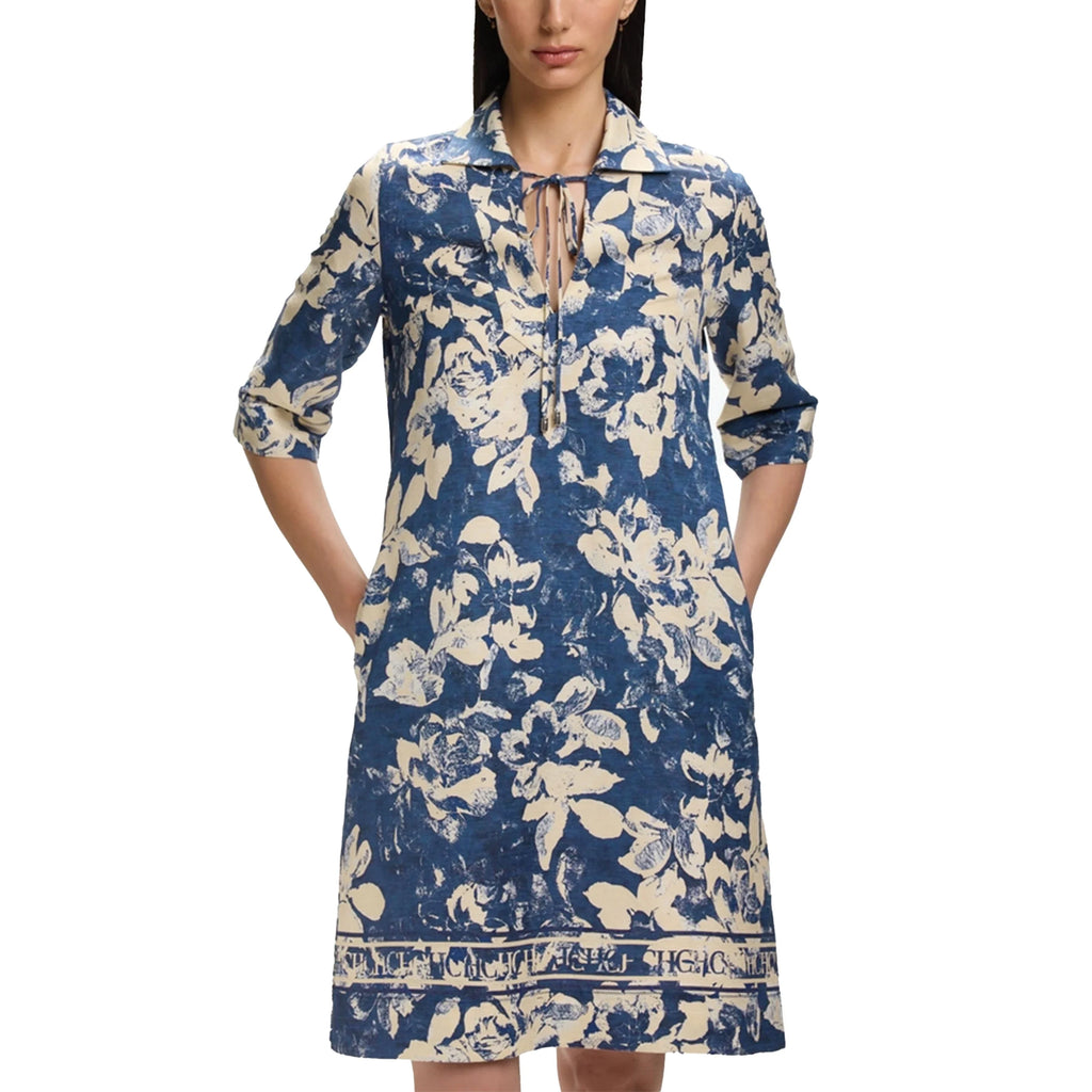 2025 Summer Fashion Women Commuting V Neck Dresses Fashion Midi Printed New Lady Straight Dress