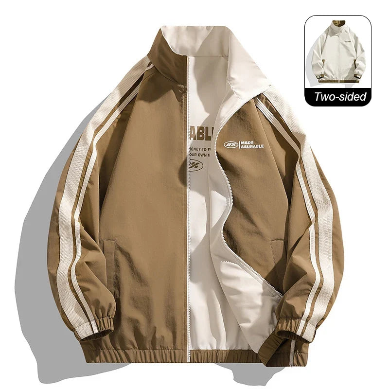 New Jacket Two-sided Long Sleeve Outdoor Men Coats Women Reversible Windproof Coats Splashproof Double-Sided Jackets Couple Top