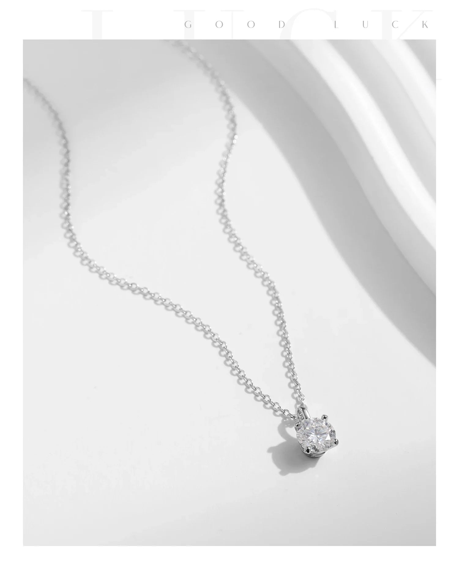 1CT Prong Setting Moissanite Necklace D color VVS1 Lab Diamond Pendant For Women 925 Sterling Silver Wedding Jewelry