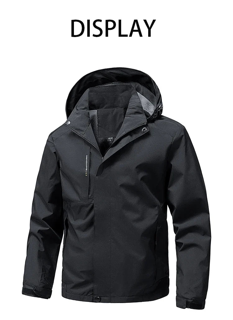 Waterproof Windbreaker Men Jacket Autumn Spring Outdoor Softshell Hooded Coat Sports Hiking Camping Coats Lightweight Jackets