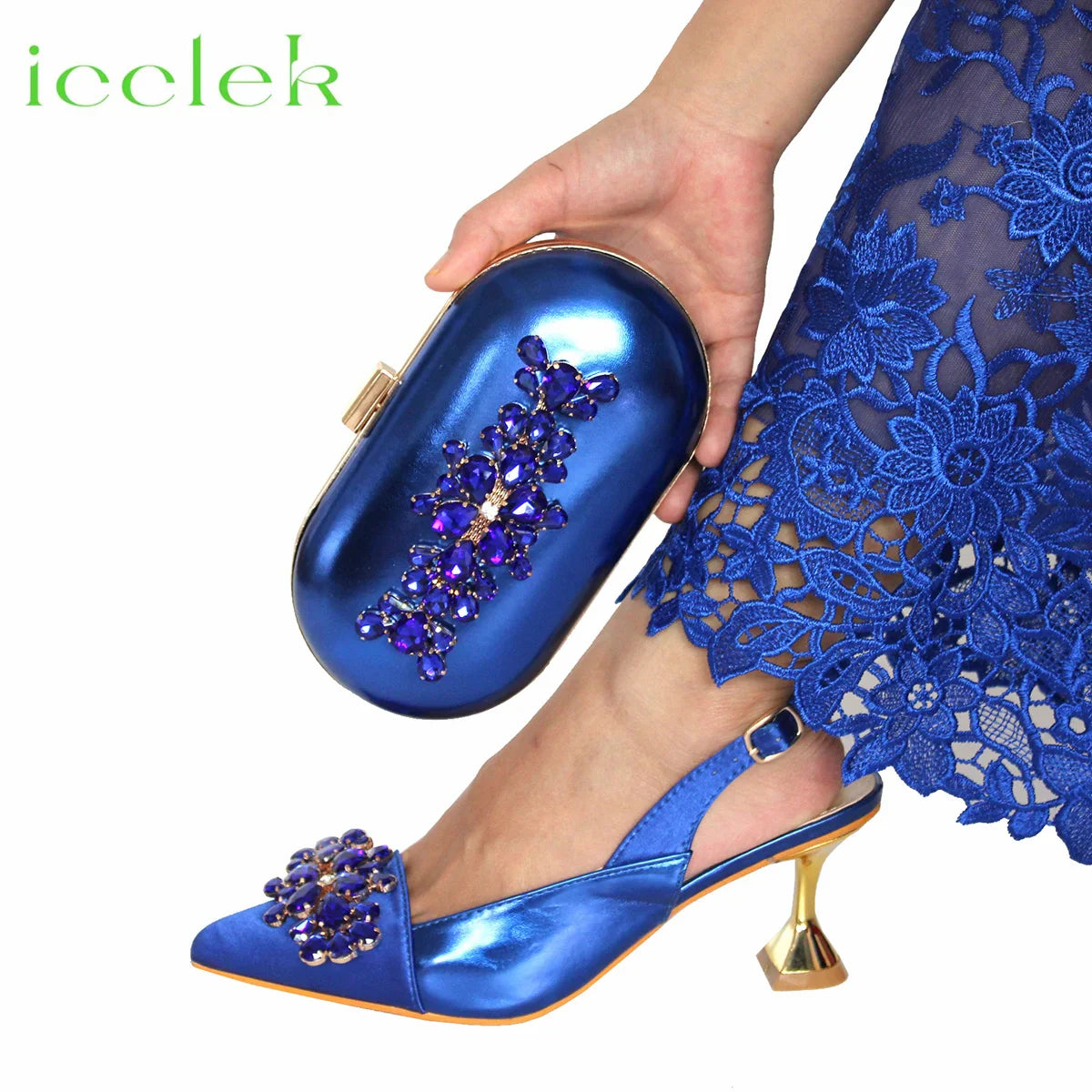 Comfortable Heels and Bag Set in Red Color for Party