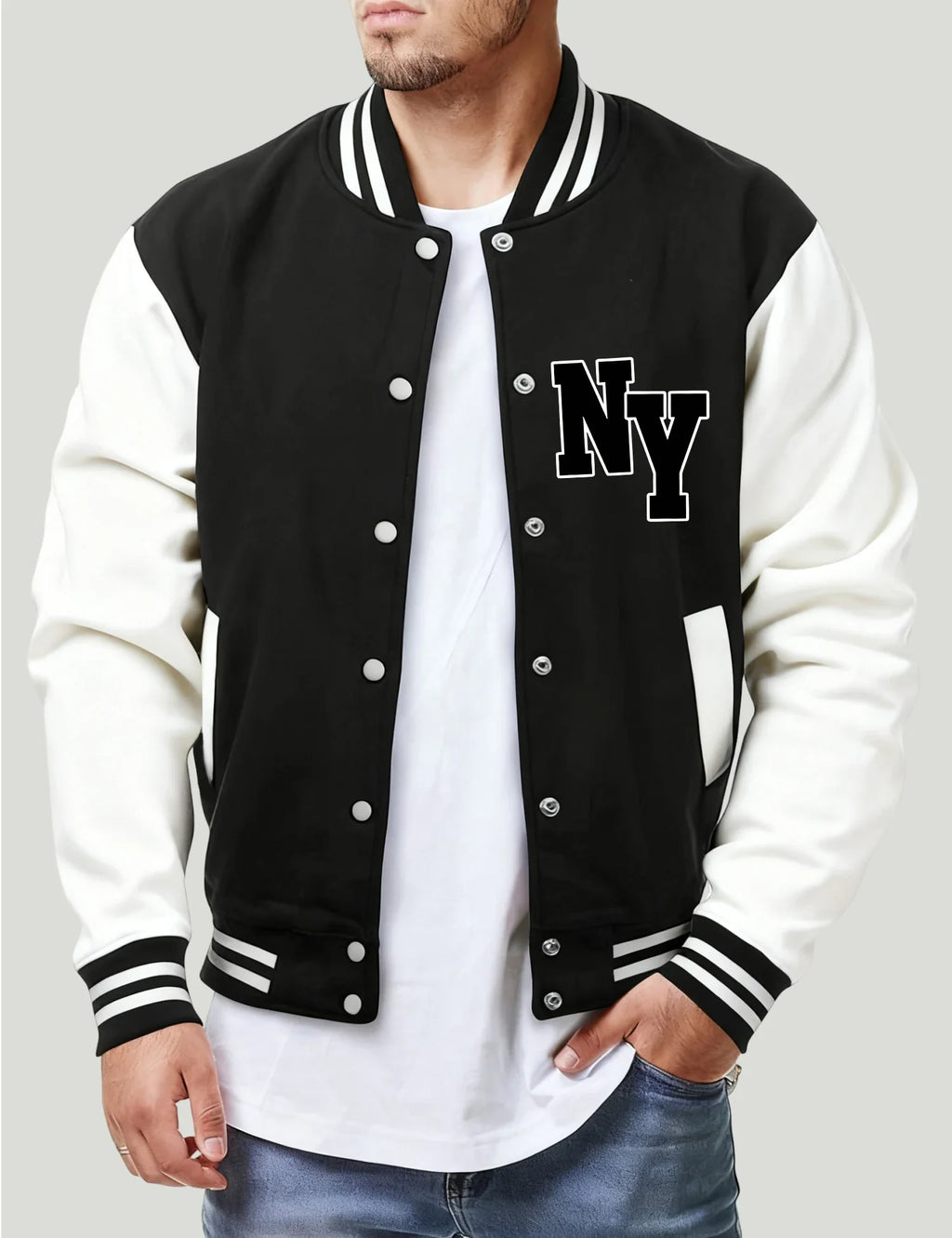 Realizing Dreams In New York Print Jacket Male Fashion Hip Hop Baseball Jersey Soft Loose Fleece Coat Unisex Street Basics Top