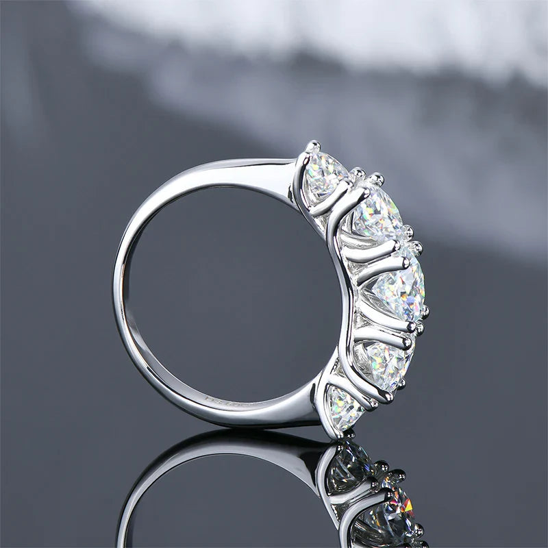 3.6ctw. D Moissanite Wedding Rings for Women 18k Gold Plated 925 Silver Promise Finger Jewelry Certified Lab Diamond Bands