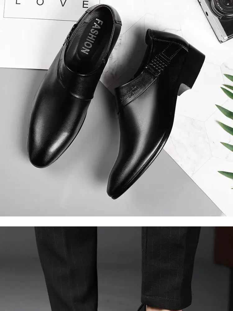 Leather Casual Pointed Toe Business Social Shoe for Men Elegant and Classic High Quality Fashion Dress Shoes Man Low Price Suit