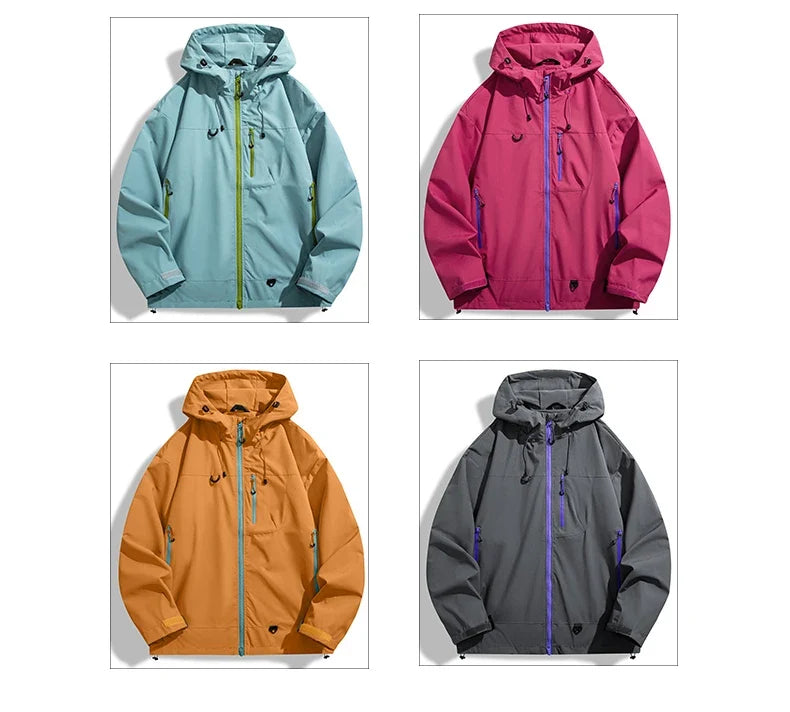 Unisex Waterproof Windbreaker Outdoor Sport Windproof Single-Layer Jacket Men Women Hiking Climbing Trekking Rain Coat