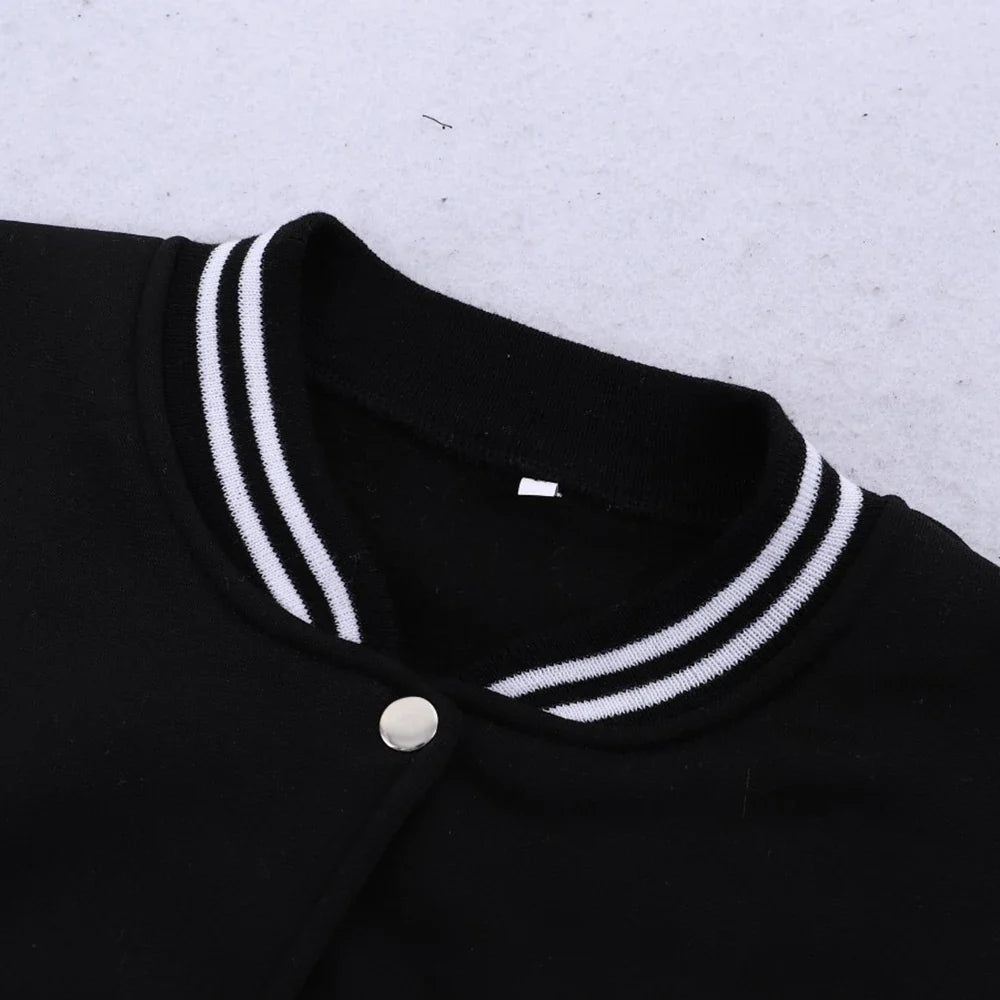 Los Angeles Art Letter Prints 2 Colors Tops Men Autumn Winter Casual Jackets Fashion Soft Baseball Jersey Loose Sports Clothes
