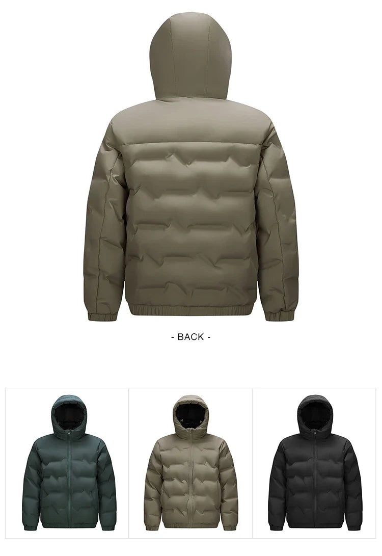 Down Jacket Men 2026 New Waterproof Hooded Outerwear Winter Clothing Solid Color Versatile Thick Down Coat For Man