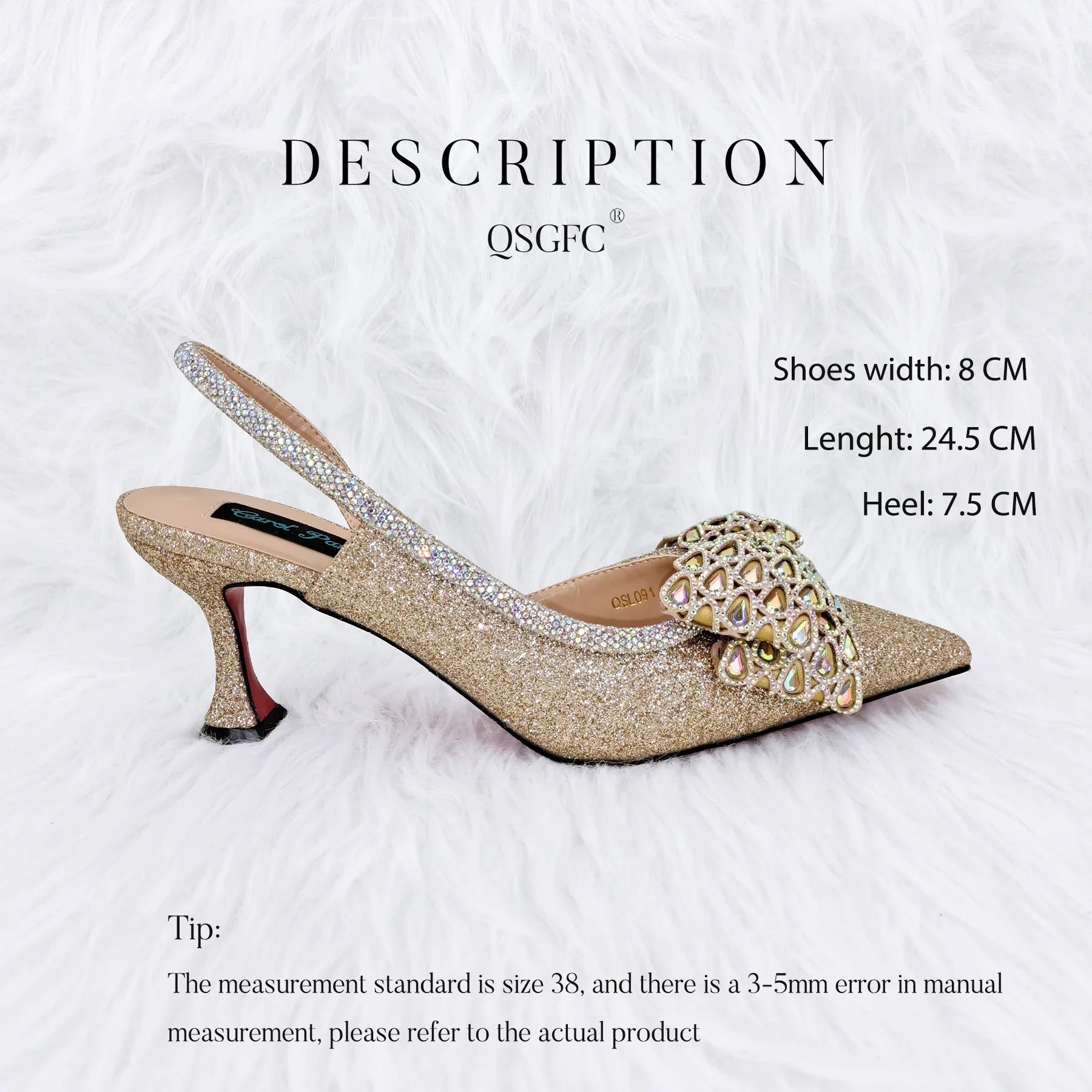 princess style  Young Girl Rhinestone-encrusted Bag & Comfortable  High Heels