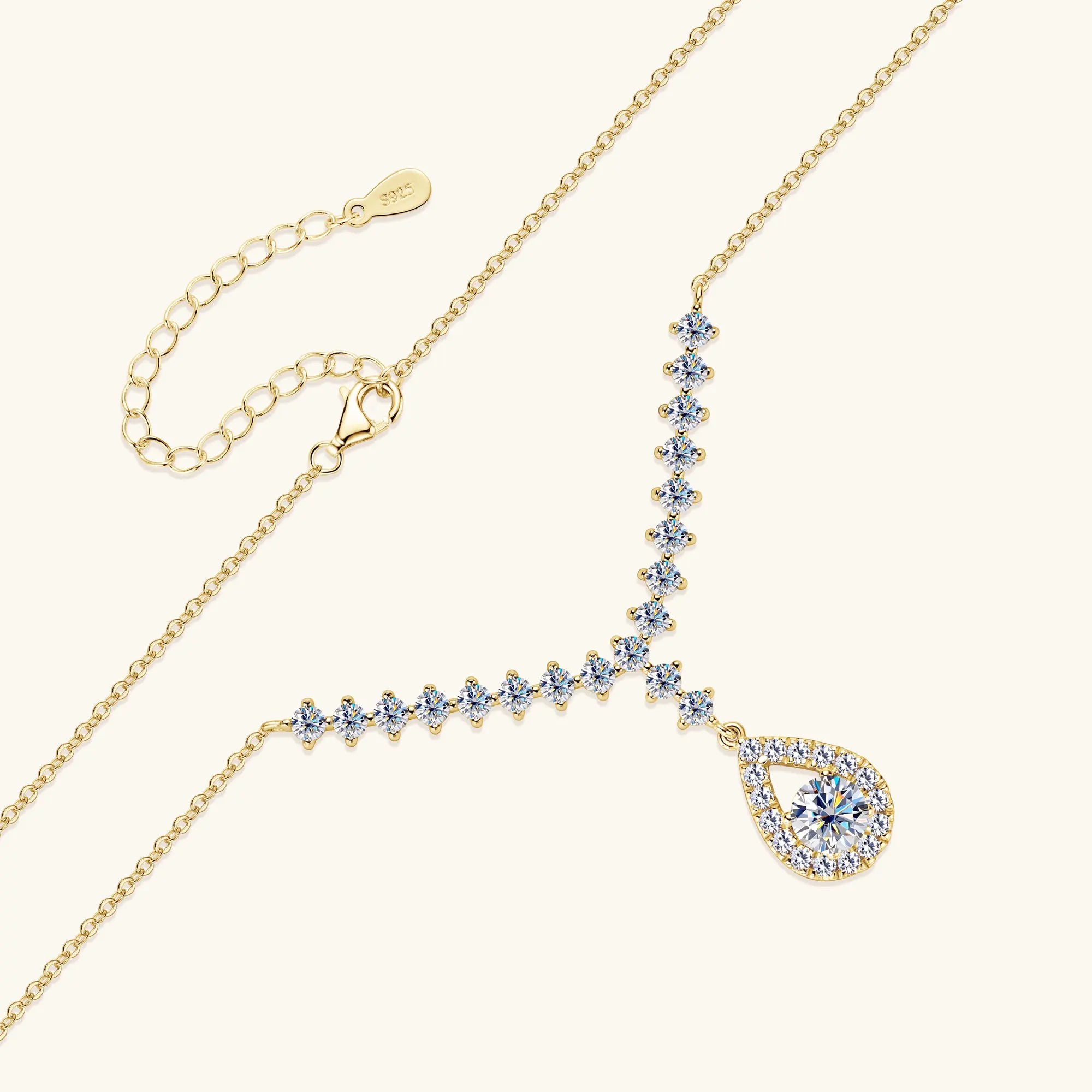 3.38CT Moissanite Necklaces for Women 100% Real Silver Chain 925 Pandant Lab Diamond Luxury Wedding Party Jewelry