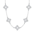 Full Moissanite Clover Necklace s925 Sterling Silver Chain Necklaces for Women Hypoallergenic Fine Jewelry Gift