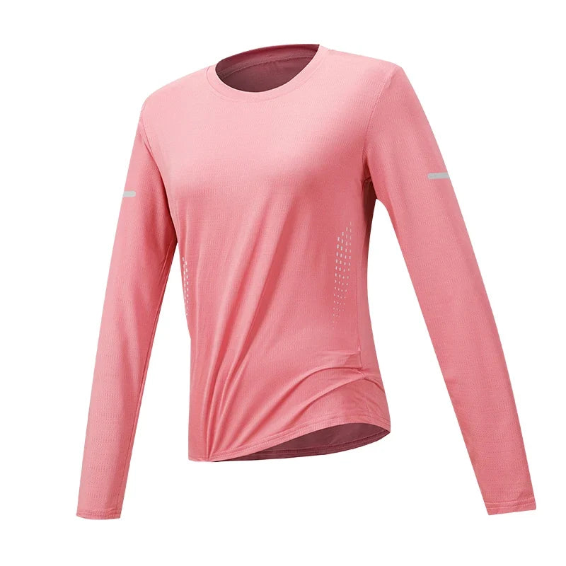 CHRLCK Women's Hiking Quick Drying T-shirts Breathable Camping Running Fishing Soft Elasticity Long Sleeve Tees Summer Autumn