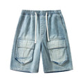 Bermuda Men's Denim Shorts Summer New Fashion Loose Jeans Casual Vintage Drawstring Cargo Short Pants Male Streetwear
