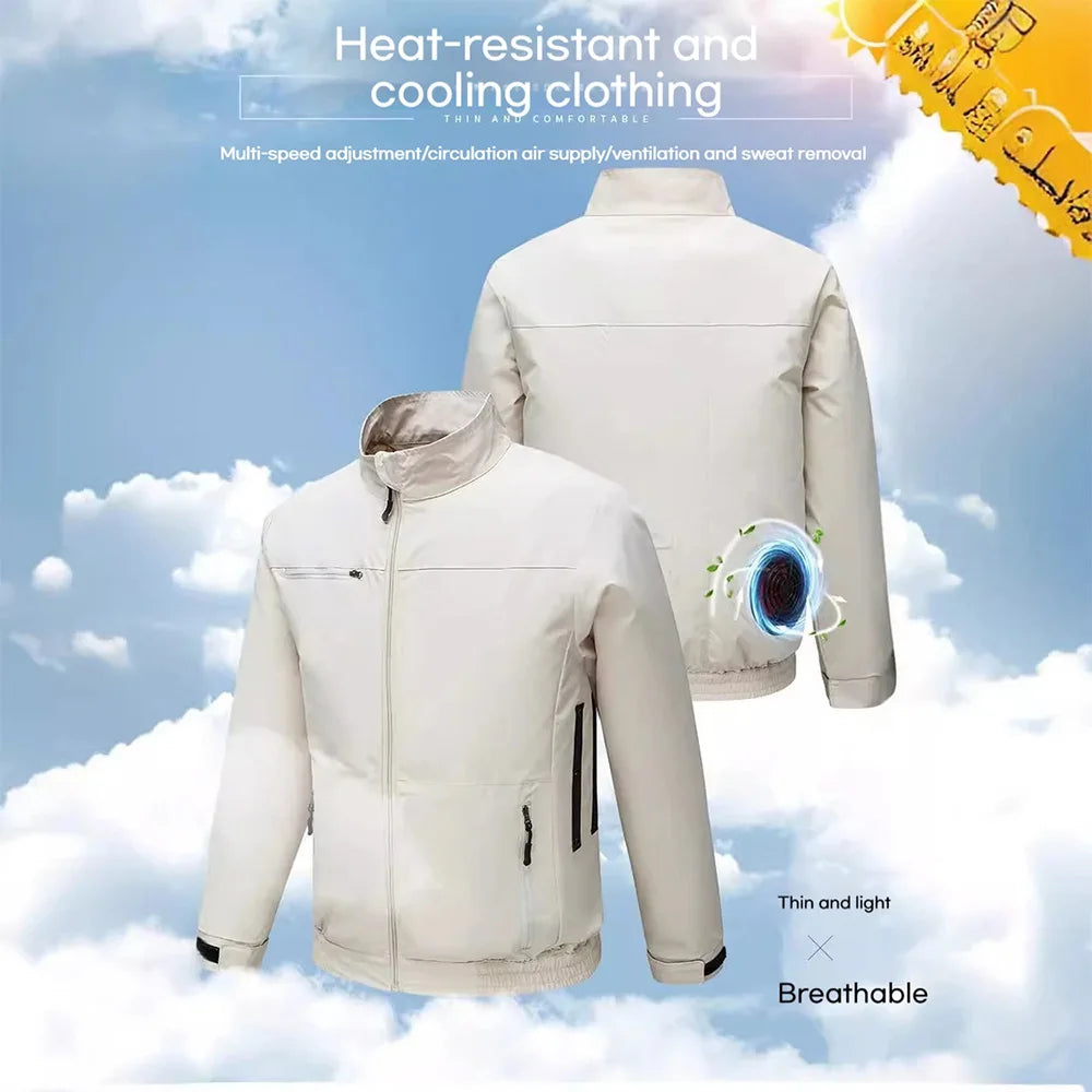 Smart Air Conditioned Jacket with Four Hole Fan Clothing Men's Outdoor Fishing Sun Protection Uniform Labor Protection Workwear