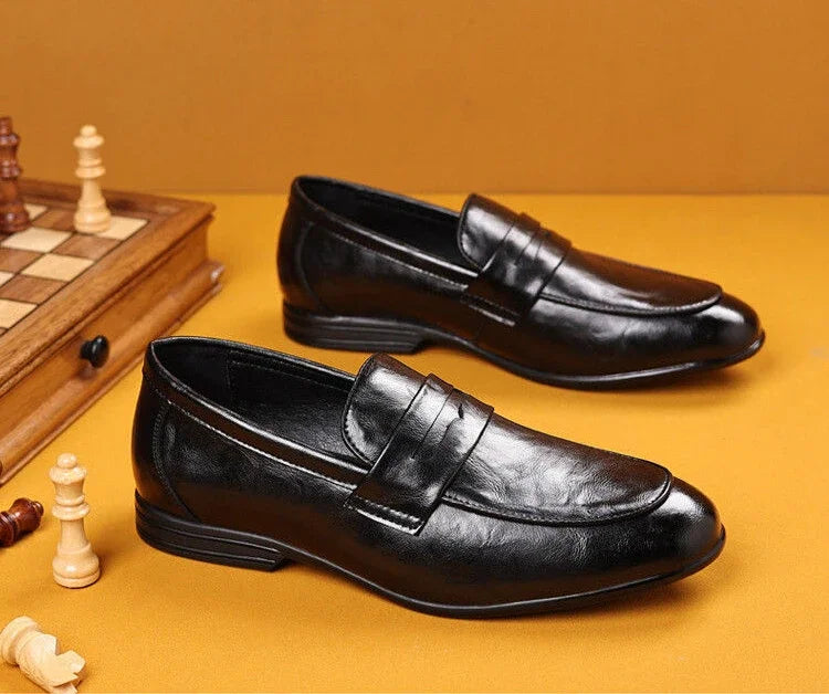 Brown Flat Leather Loafers Shoes for Men Fashion 2025 Classic Original Size Man Casual Shoe 45 Comfortable Shipping Free New In
