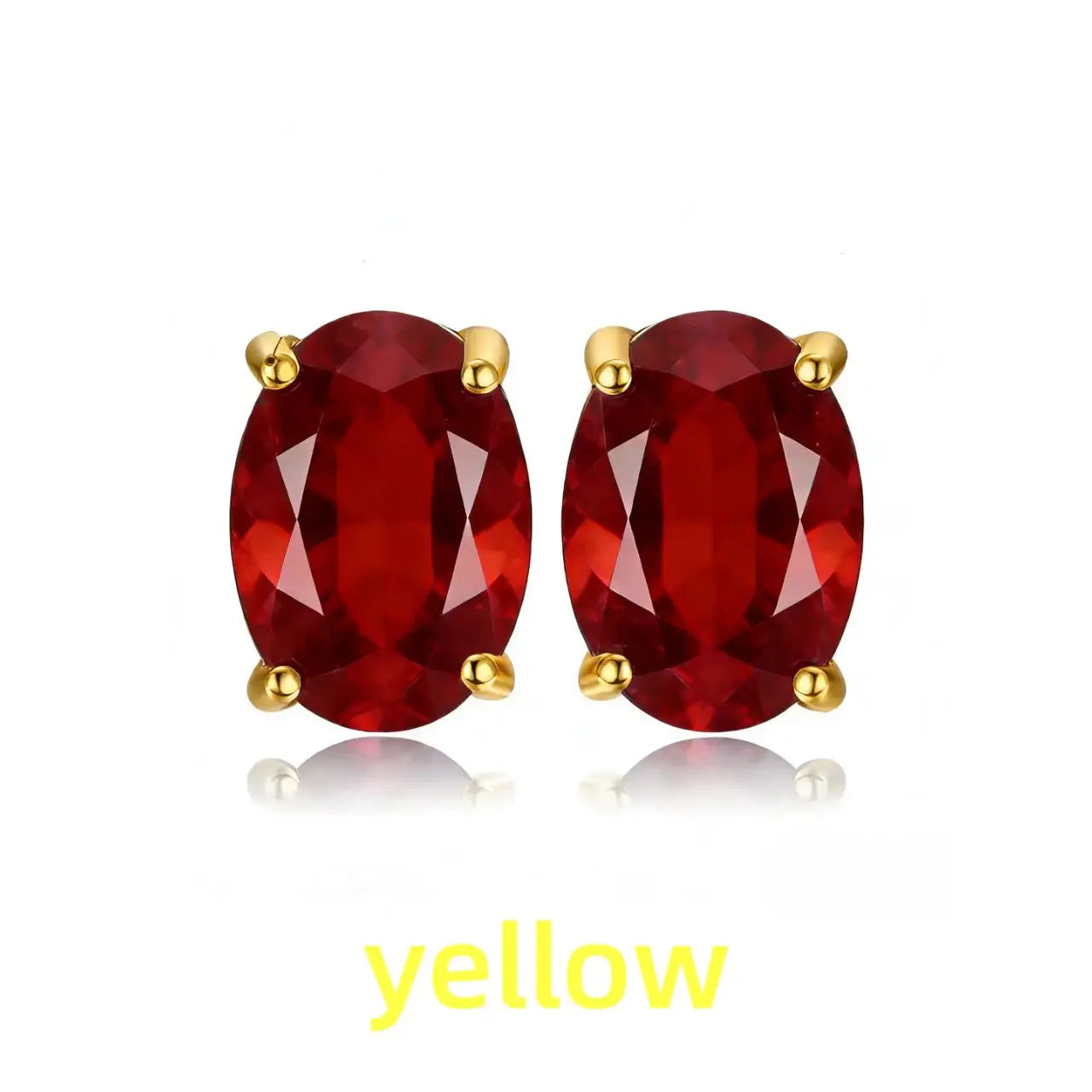 Rose Gold Yellow Gold Plated Oval Natural Amethyst Citrine Garnet Topaz Peridot 925 Sterling Silver Earrings for Women